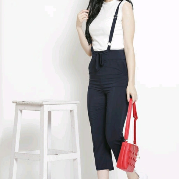 Black Stretchable Dungaree For Women - 28