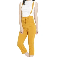Yellow Stretchable Cotton Blend Dungaree For Women - 26