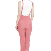 Light Pink Stretchable Cotton Blend Dungaree For Women - 32