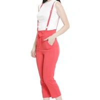 Pink Stretchable Cotton Blend Dungaree For Women - 32