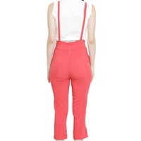 Pink Stretchable Cotton Blend Dungaree For Women - 32