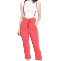 Pink Stretchable Cotton Blend Dungaree For Women - 32