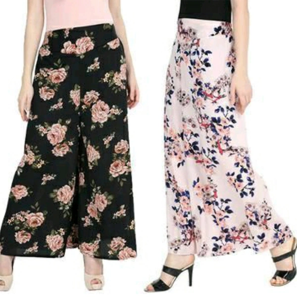 Printed Crepe Palazzo For Women - XL