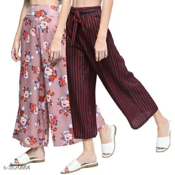 Printed Crepe Palazzo For Women - S