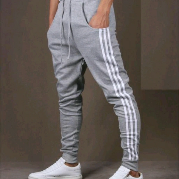 Men's Casual Solid Grey Track Pants - XL