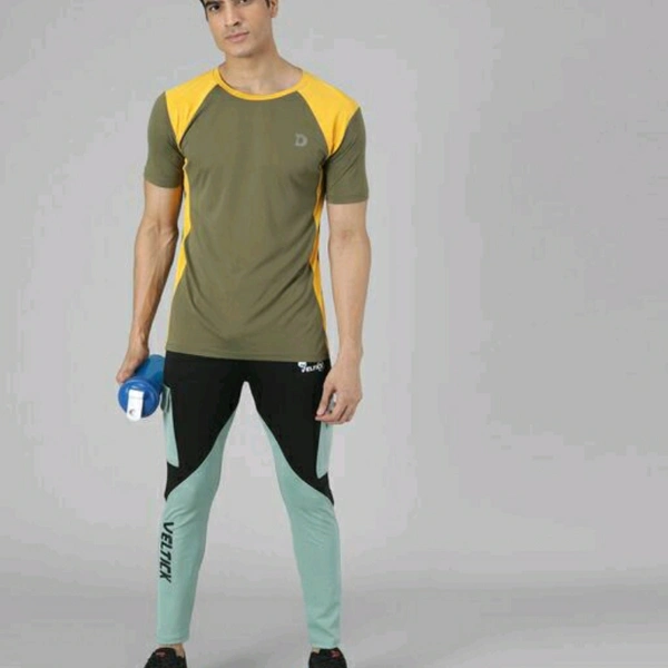 Men's Lycra Dual Colour Track Pants - 30