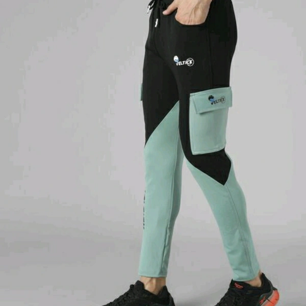Men's Lycra Dual Colour Track Pants - 30
