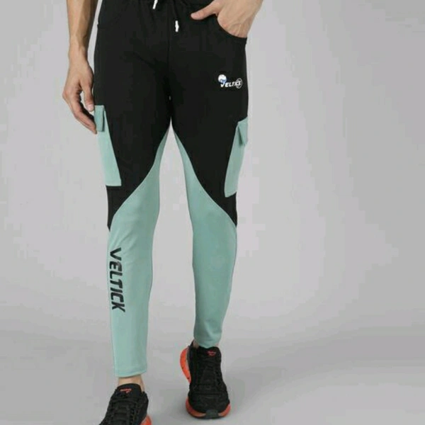 Men's Lycra Dual Colour Track Pants - 30