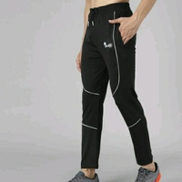 Men's Lycra Black Track Pant - 28