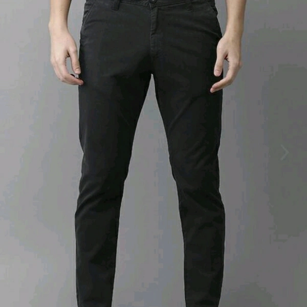 Black Cotton Chinos For Men - 28