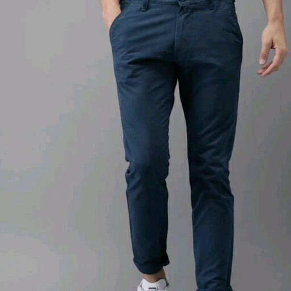 Blue Cotton Chinos For Men - 28