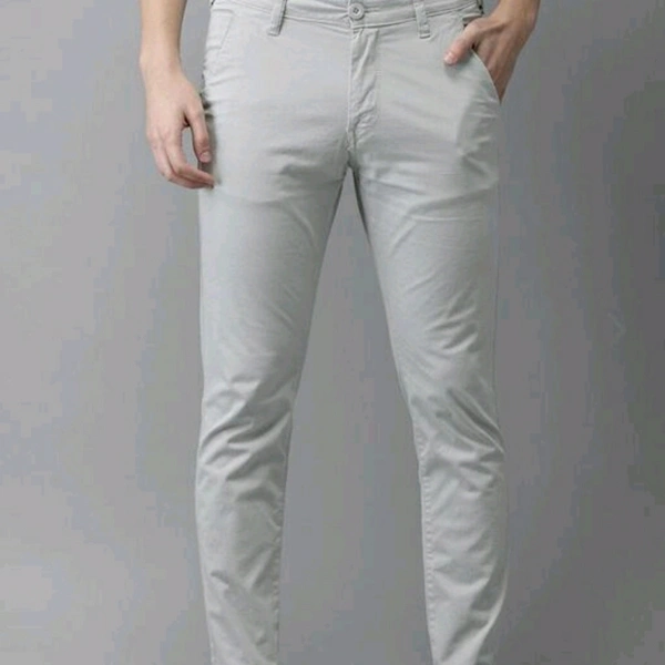 Grey Cotton Chinos For Men - 30