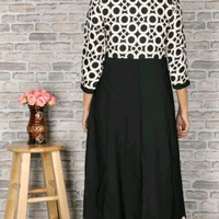 Crepe Flared Printed Black Kurti - S