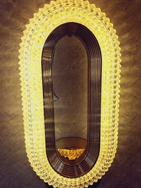 SriRamLight Service Crystal Lamp Night Wall Lamp  (8 cm, Multicolor) - Luxor Gold