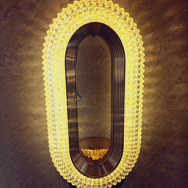 SriRamLight Service Crystal Lamp Night Wall Lamp  (8 cm, Multicolor) - Luxor Gold