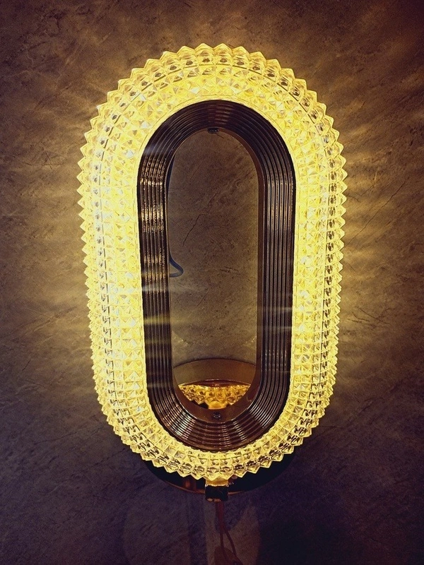 SriRamLight Service Crystal Lamp Night Wall Lamp  (8 cm, Multicolor) - Luxor Gold