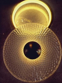 Golden Crystal Ring Light With Glass - Gold