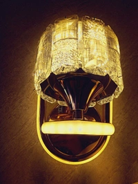 Golden Glass 3 Light Effects Wall Light - Reno Sand, Golden Jhoomer 3 Colour Light