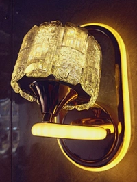 Golden Glass 3 Light Effects Wall Light - Reno Sand, Golden Jhoomer 3 Colour Light