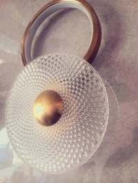 Golden Crystal Ring Light With Glass - Gold