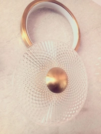 Golden Crystal Ring Light With Glass - Gold