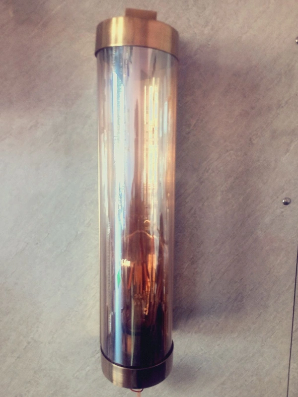 Gold Metal With Long Glass Tube Wall Light  - Geebung