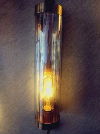 Gold Metal With Long Glass Tube Wall Light  - Geebung