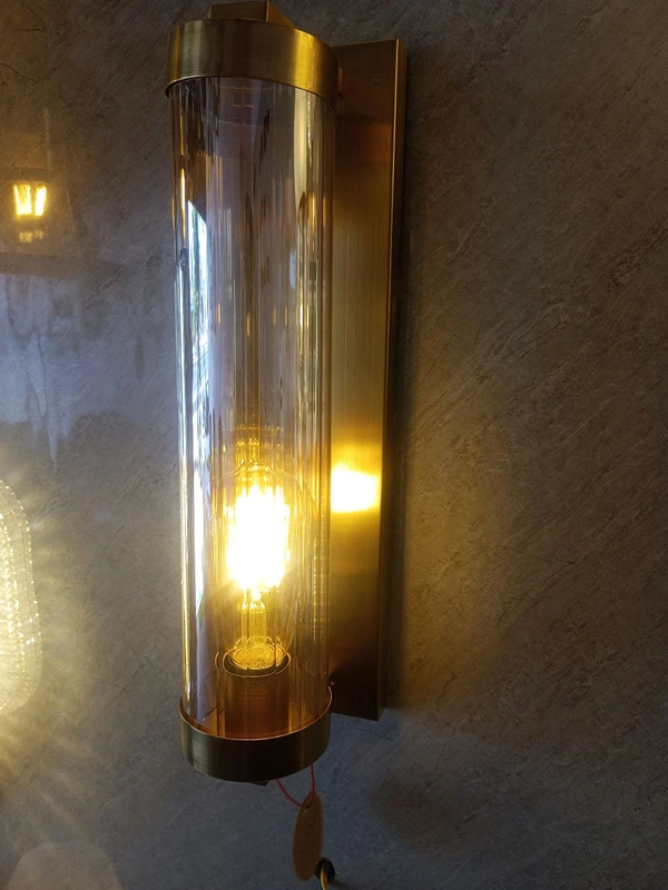 Gold Metal With Long Glass Tube Wall Light  - Geebung