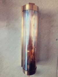 Gold Metal With Long Glass Tube Wall Light  - Geebung