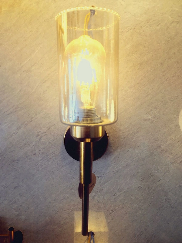 Curv Gold Toned Silver Glass Wall Lamp - Gold