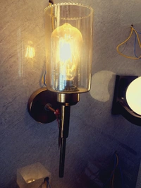 Curv Gold Toned Silver Glass Wall Lamp - Gold