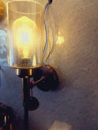 Curv Gold Toned Silver Glass Wall Lamp - Gold