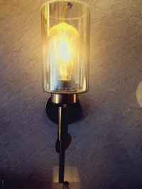 Curv Gold Toned Silver Glass Wall Lamp - Gold