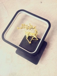 Square Golden Deer With White Light Effect Wall Light - Gold
