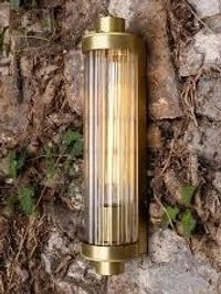 Gold Metal With Long Glass Tube Wall Light  - Geebung