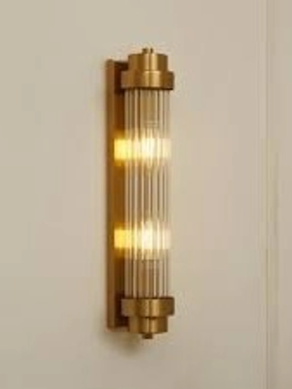 Gold Metal With Long Glass Tube Wall Light  - Geebung
