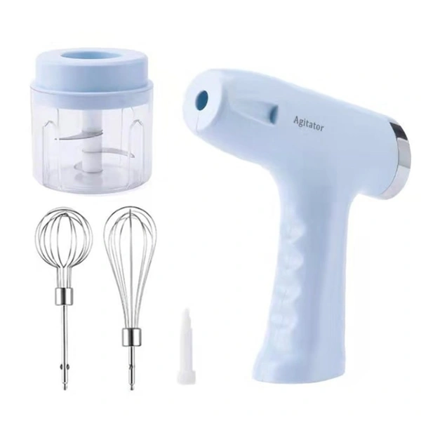 Agitator 3 in 1 Wireless Electric Hand Mixer, stainless steel, 5-Speed USB Rechargeable Cordless Handheld Mixer Maker for Coffee, Cappuccino, Baby Food, Egg Beater, Cake, Baking Cooking - Free, Deep Fir