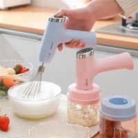 Agitator 3 in 1 Wireless Electric Hand Mixer, stainless steel, 5-Speed USB Rechargeable Cordless Handheld Mixer Maker for Coffee, Cappuccino, Baby Food, Egg Beater, Cake, Baking Cooking - Free, Deep Fir