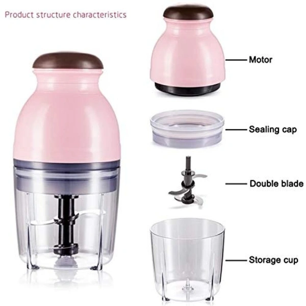Smart Tech Capsule Cutter | Electric Multi Purpose Vegetable Fruit Blender | Mixer Food Processor | Crusher Meat Grinder Mincer | Electric One Touch Mini Food Processor Blenders | Portable Mini Food Processor Electric Blender - Free, Pink