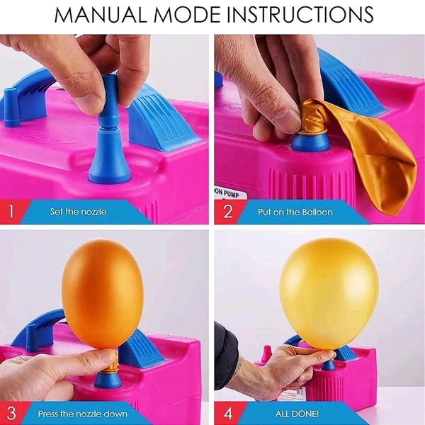 Owmoy Electric Balloon Pump, Dual-Nozzle Portable Balloons Air Pump for Balloon Arch, Balloon Garland, Party Decorations, Kids Birthday, Baby Shower, Party Supplies & Decor