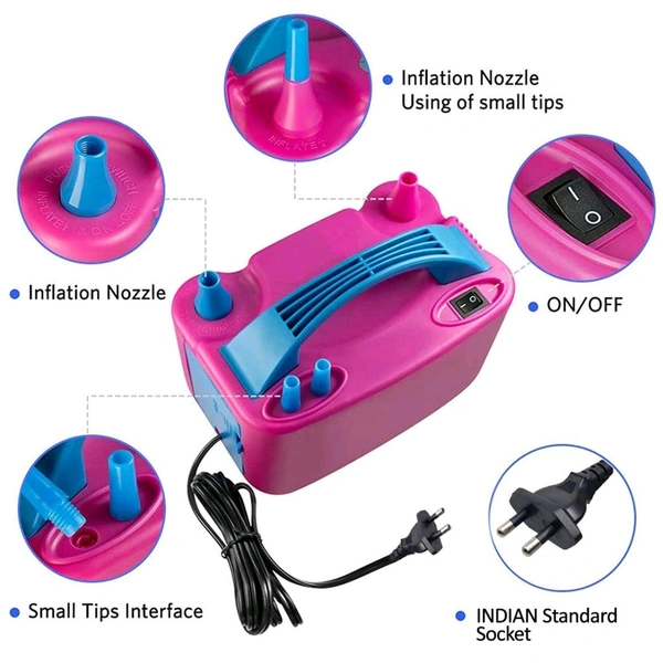 Owmoy Electric Balloon Pump, Dual-Nozzle Portable Balloons Air Pump for Balloon Arch, Balloon Garland, Party Decorations, Kids Birthday, Baby Shower, Party Supplies & Decor