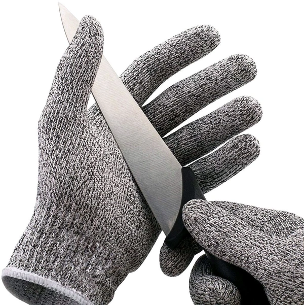 Vcare Cut Resistant Gloves, High Performance Level 5 Protection, Food Grade Kitchen Glove for Hand Safety while Cutting, Cooking, doing Yard Work - Gray, 22*15*1 cm