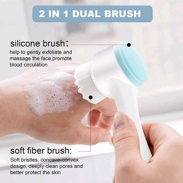 Metaliya Silicone Manual Dual Face Wash Brush for Deep Pore Exfoliator Massager, Scrub Brush for Gentle Exfoliating, Deep Pore Cleansing Use For Man and Women.