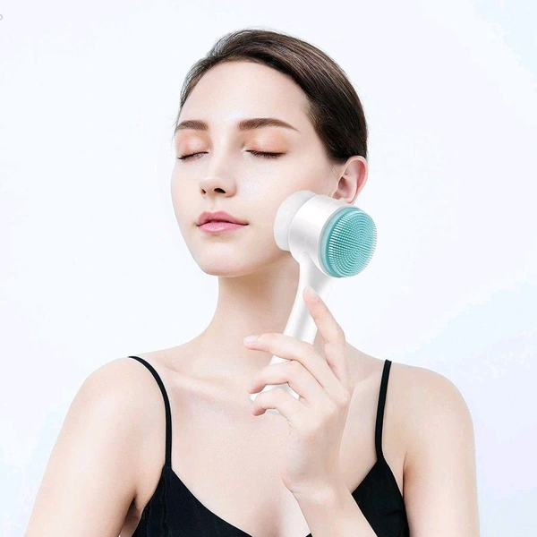Metaliya Silicone Manual Dual Face Wash Brush for Deep Pore Exfoliator Massager, Scrub Brush for Gentle Exfoliating, Deep Pore Cleansing Use For Man and Women.