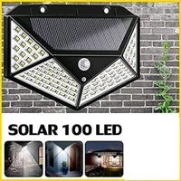 Solar Plus Solar Light 100 LED Motion Sensor Light 4 Side Bright Light with Dim Mode - Security Lamp for Home,  Outdoor Waterproof Wall Night Light, Bright Solar Wireless Security Motion Sensor Light