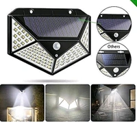 Solar Plus Solar Light 100 LED Motion Sensor Light 4 Side Bright Light with Dim Mode - Security Lamp for Home,  Outdoor Waterproof Wall Night Light, Bright Solar Wireless Security Motion Sensor Light