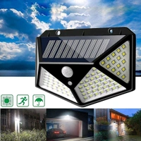 Solar Plus Solar Light 100 LED Motion Sensor Light 4 Side Bright Light with Dim Mode - Security Lamp for Home,  Outdoor Waterproof Wall Night Light, Bright Solar Wireless Security Motion Sensor Light