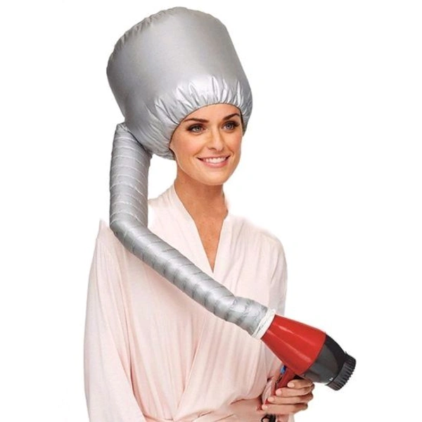 Portable Soft Bonnet Hood Hair Blow Dryer Attachment Head Cover Hot Oil Treatment Hat, Portable Hair Salon Heat Cap for Drying, Styling,Curling