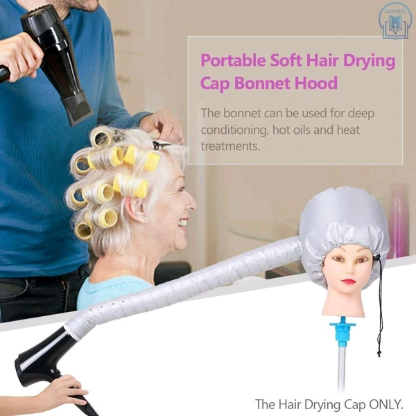 MRT Portable Soft Bonnet Hood Hair Blow Dryer Attachment Head Cover Hot Oil Treatment Hat, Portable Hair Salon Heat Cap for Drying, Styling,Curling