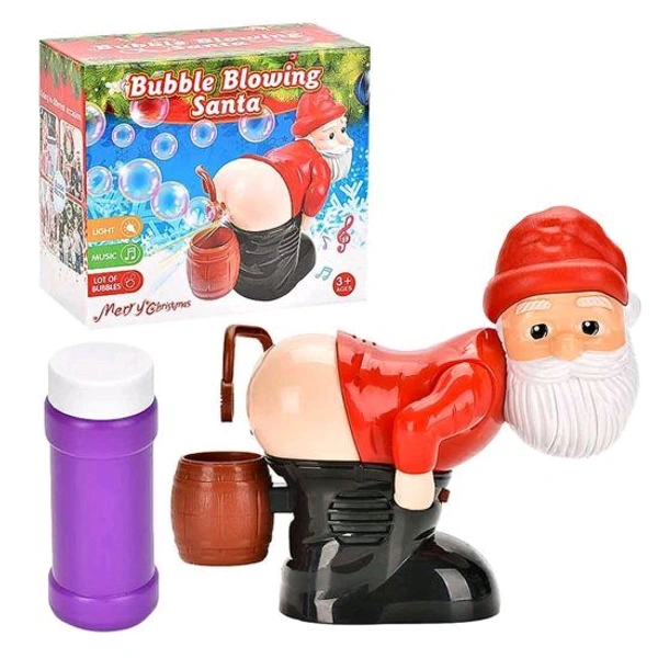 Marq Automatic Flashing Lights & Music with Funny Santa Claus Bubble Blowing Machine, Christmas Stocking Stuffers Gift for Adults Kids Christmas Bubble Blower for Outdoor & Indoor ( Pack Of 1 ). - 18*16*10 cm